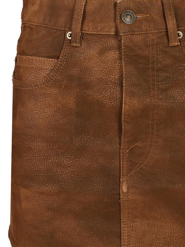 Marant Etoile Kimmy Mini Skirt Gonne - Marrone | d983571b4af9bc826272b35cbe3b19716cd24302