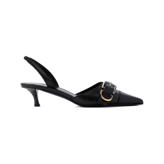Black Voyou 45mm Slingback Bull Leather Sandals