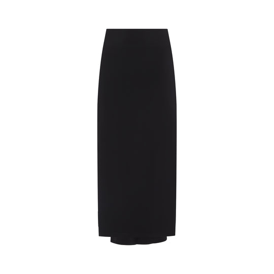 Black La Jupe Sablier Viscose Midi Skirt