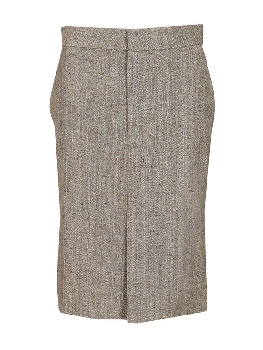 Midi Skirt In Viscose And Silk Gonne Grey