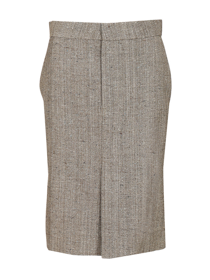Bottega Veneta Midi Skirt In Viscose And Silk Gonne - Grey | d2236cfd13a64e4d8f33b4a90bc5bf308f822ac2