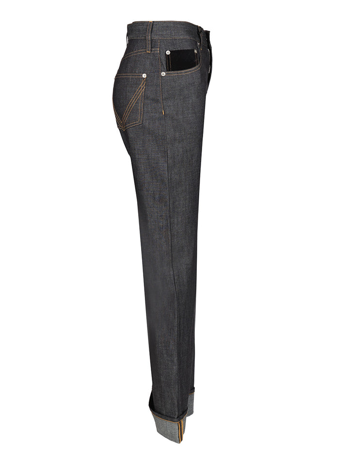 Bottega Veneta With Woven Pocket Jeans - Blu | 97f20f777478f69bbfdb87262ea639791b821375