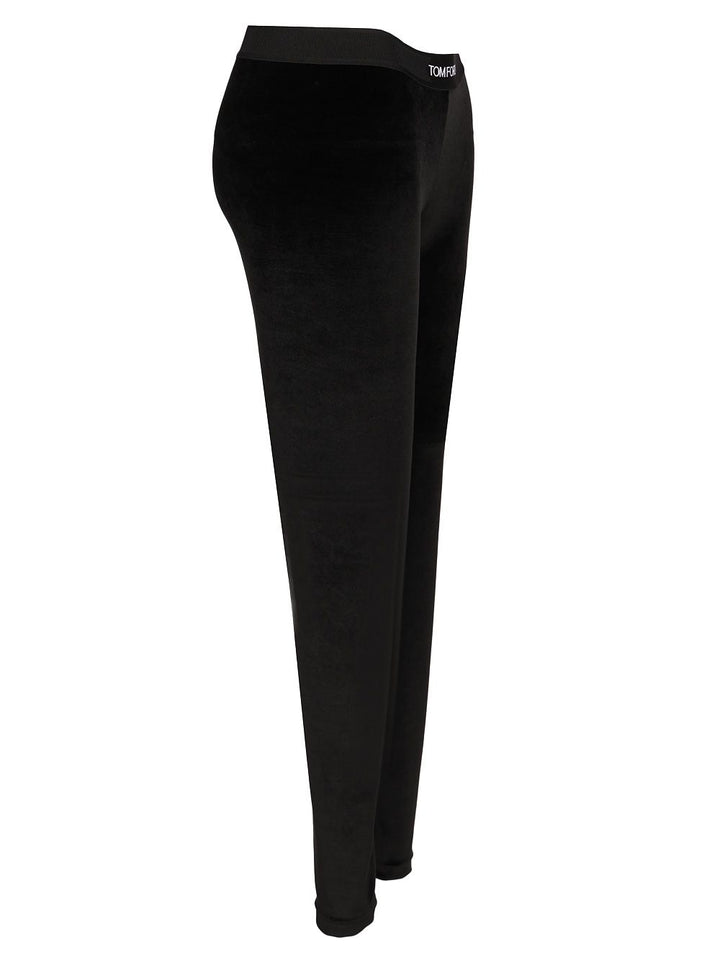 Tom Ford Stretch Logoed Leggings Trousers - Nero | 79a732afcc733360a4eb6aeb432266f7baf45001