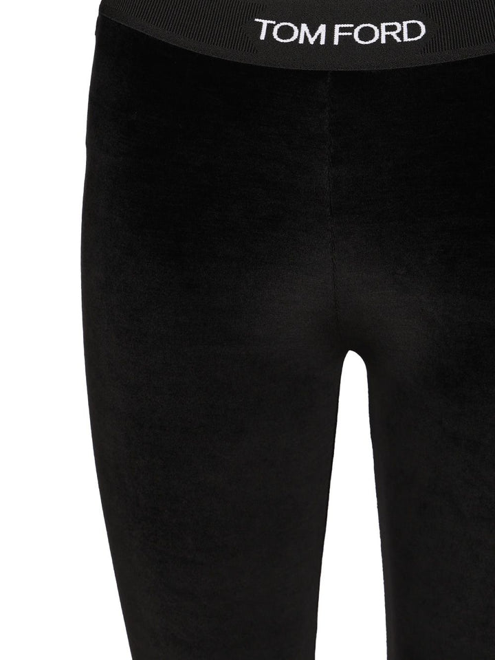 Tom Ford Stretch Logoed Leggings Trousers - Nero | 73055e7adcaefd97ea08d93802c711a51af6dfcb