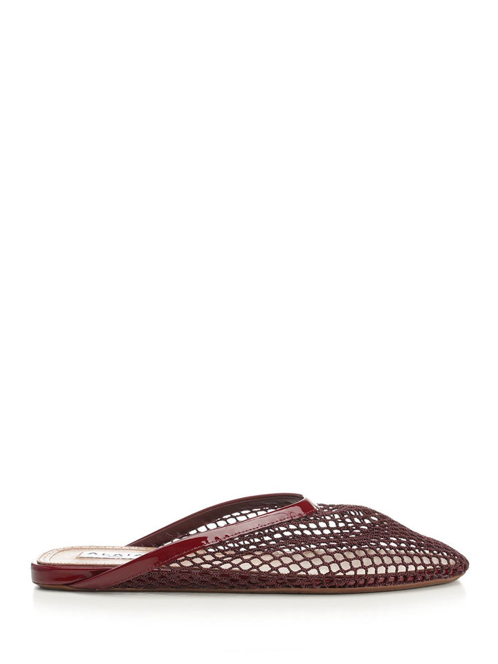 AlaÏA Mesh Flat Mule Scarpe basse - Bordeaux | 5dfe109820e0af19409b874eaa5884a0d57dd114
