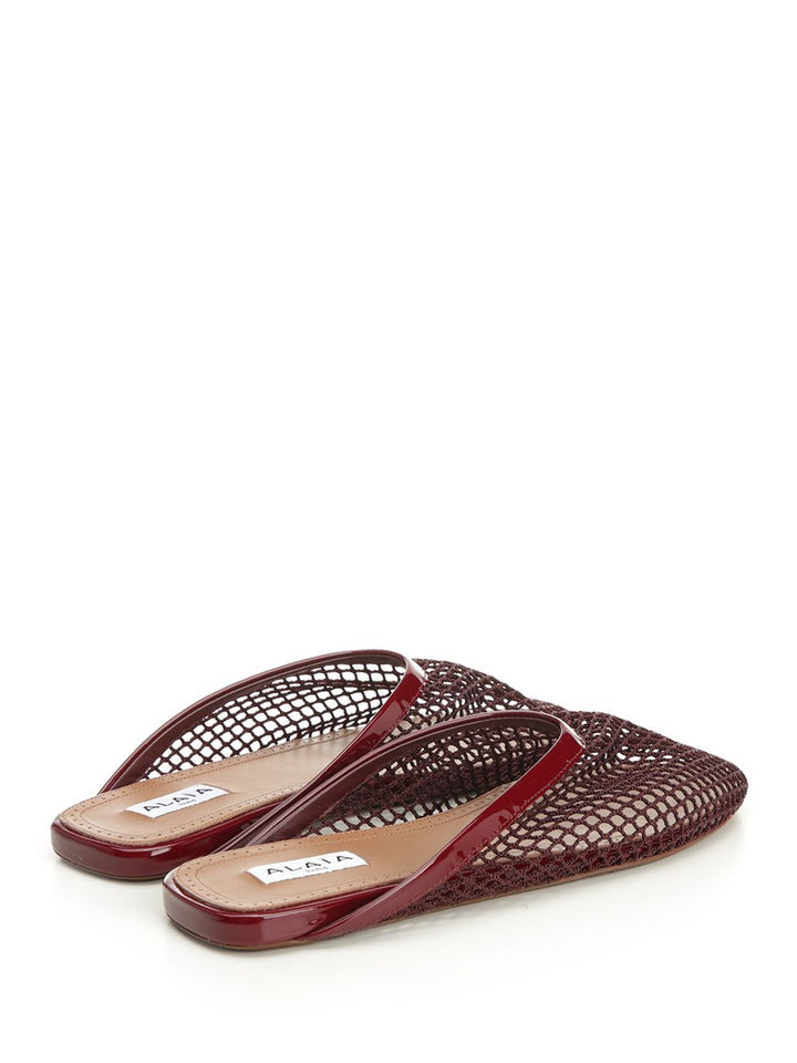 AlaÏA Mesh Flat Mule Scarpe basse - Bordeaux | 6748d8c48933c59abd825e79e4c91180c1653dea