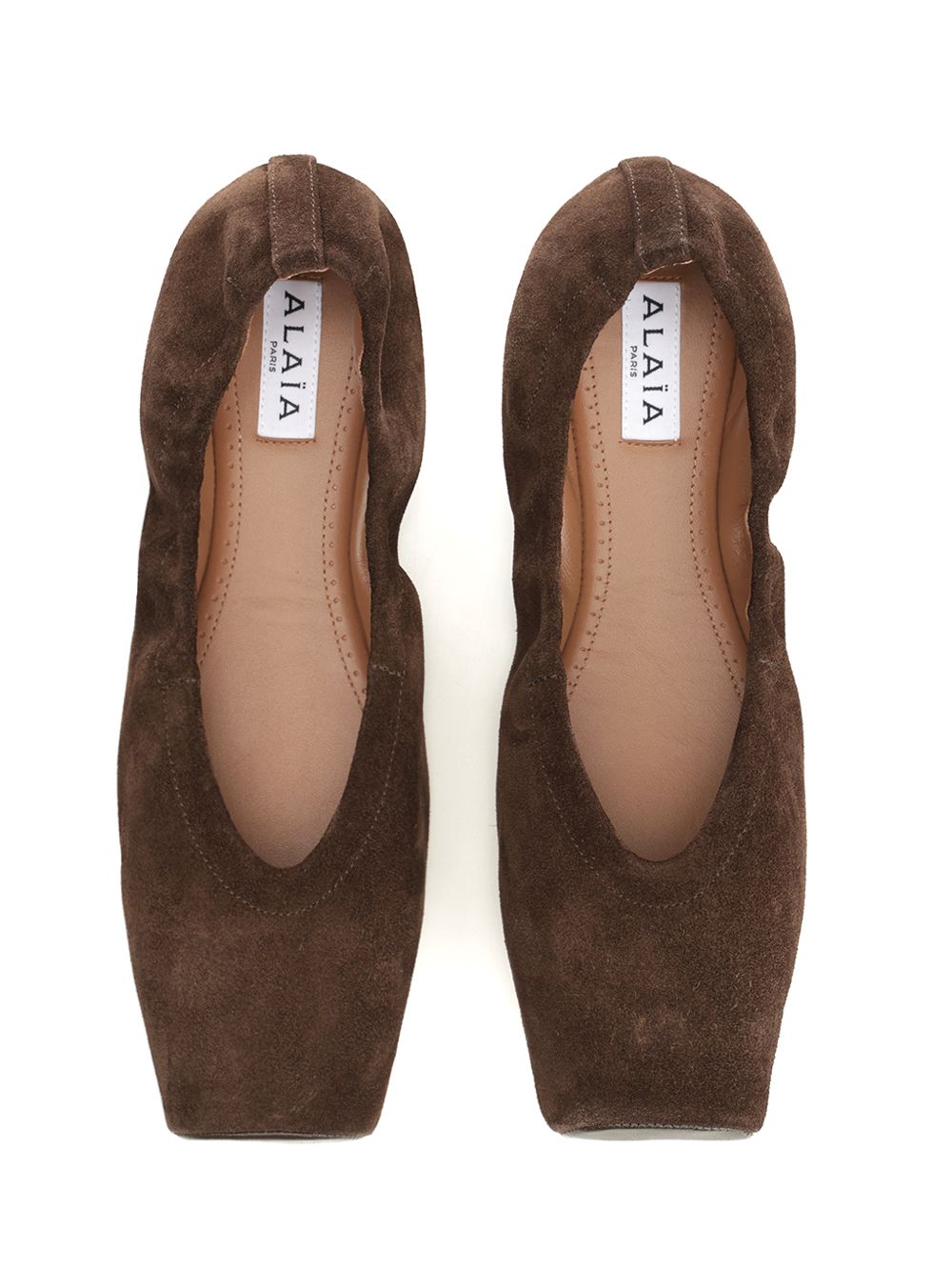 AlaÏA Square-Toe Flat Ballerinas Scarpe basse - Marrone | 42cc0c1629cc3a8858a00f6a26baeef611403bb6
