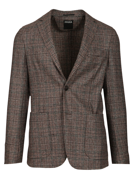 Prince Of Wales Wool Jacket Giacche Marrone