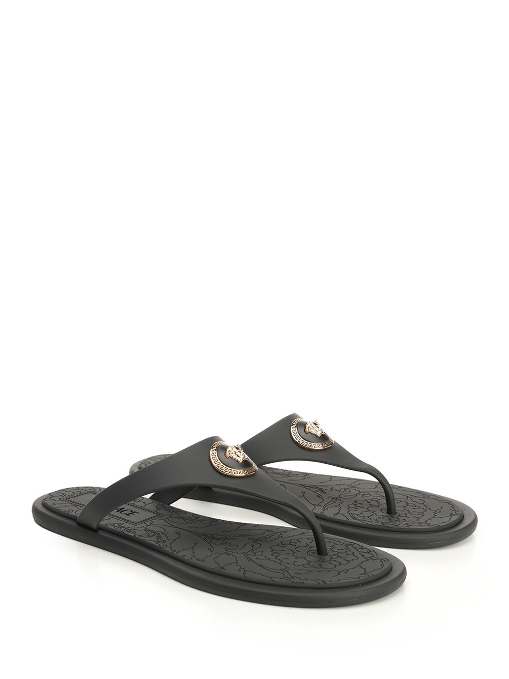 Versace Rubber Slides Sandali - Nero | 848b06b8dc9dcc3241d5ef7f0ebbdf78fc481fb1