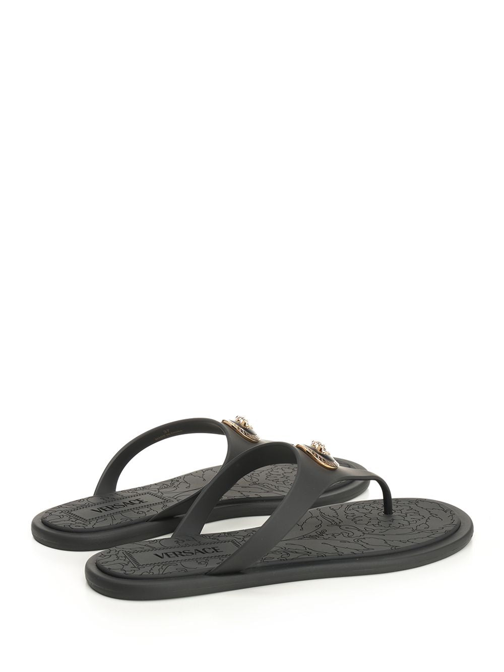 Versace Rubber Slides Sandali - Nero | a6cb4e21ed425e4d71726b461f83e2e3e6837824