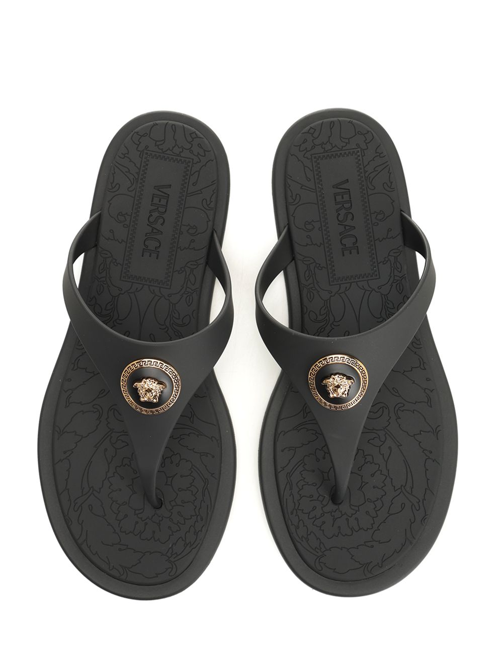 Versace Rubber Slides Sandali - Nero | 9ba4ab93ccf6e03755f08f04b8e1fbbe7a588e33