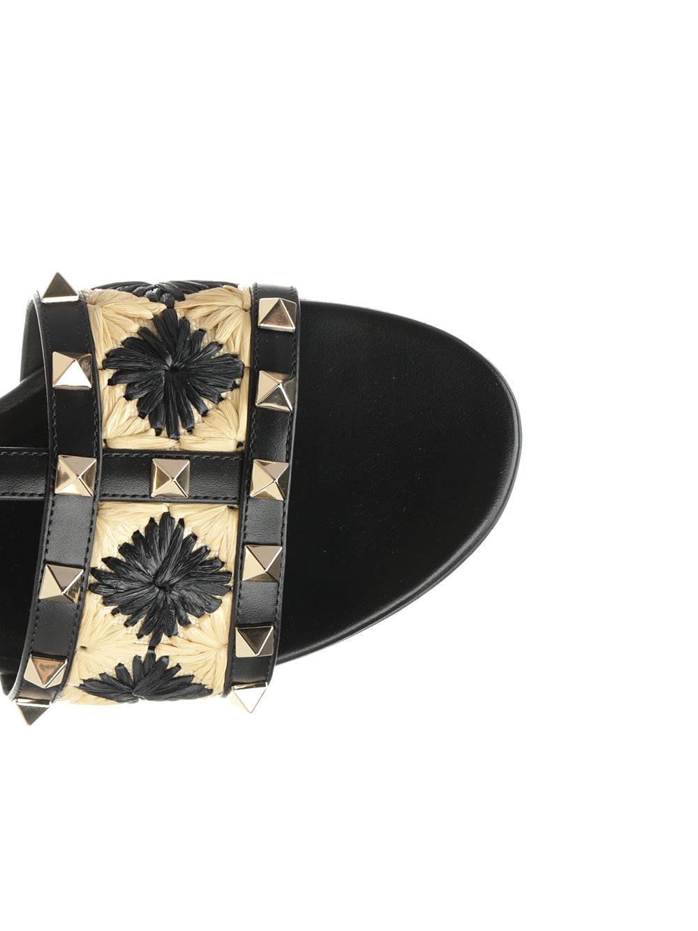 Valentino Garavani Raffia And Leather Sandal Sandali - Nero | cadc010c353e5f363c07009c0cbd1ac50ddae7cf