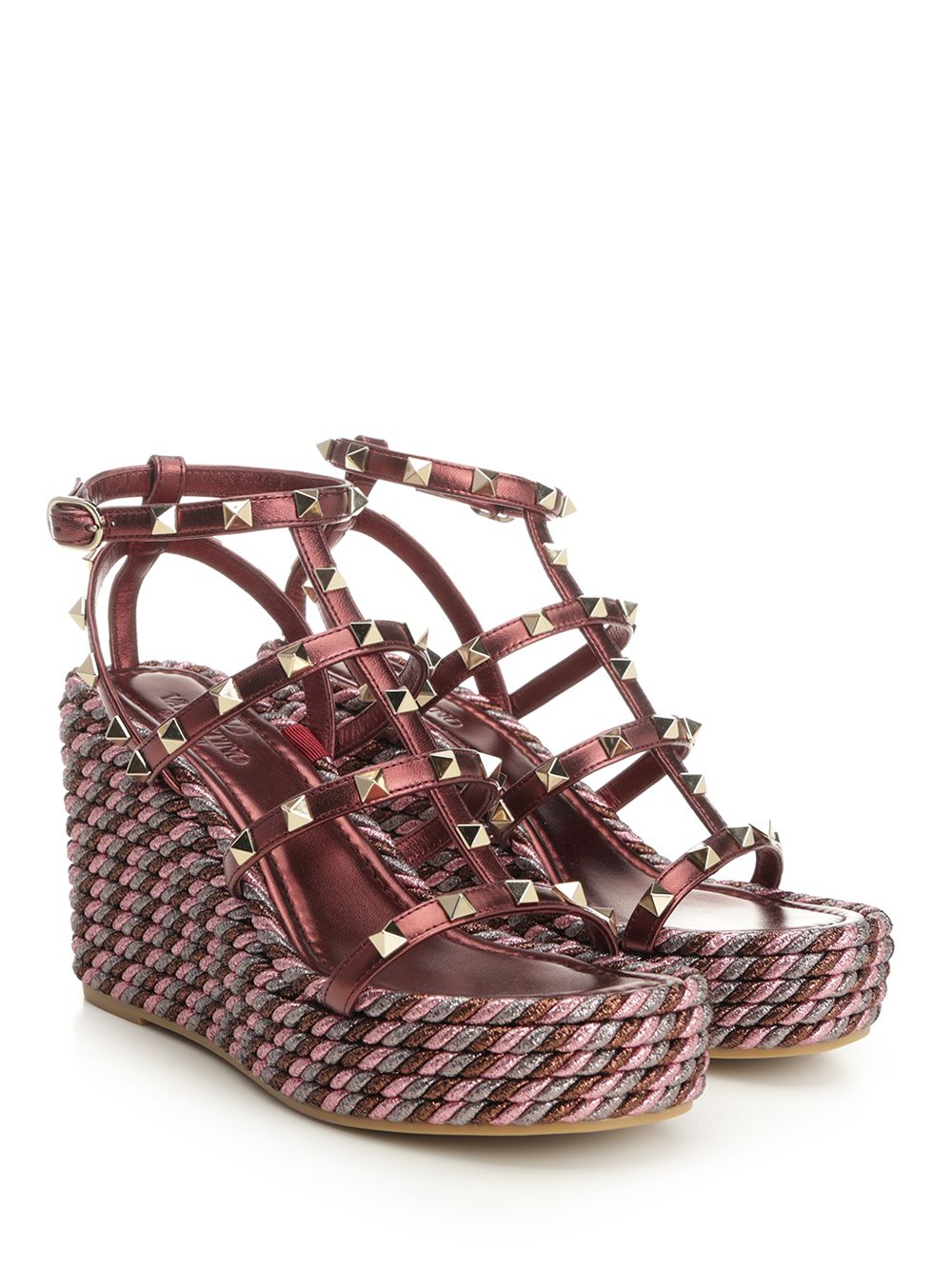 Valentino Garavani Metallic Calfskin Wedge Sandali - Violet | d3f3ddf26e011b2087f7af14073e3e2fc020c1a7