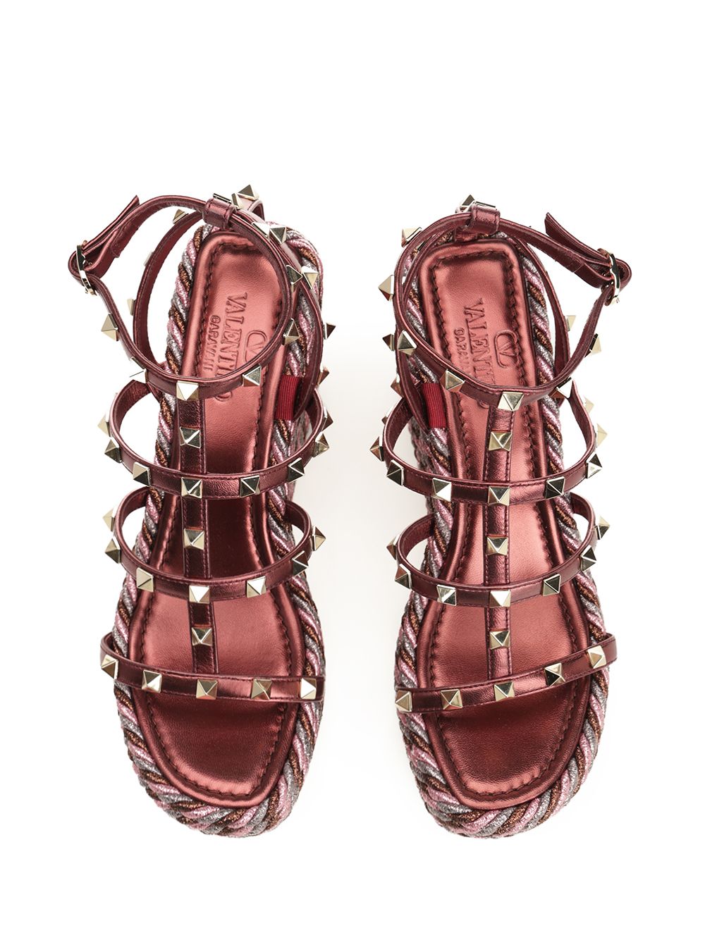 Valentino Garavani Metallic Calfskin Wedge Sandali - Violet | d3cb87ca0bd5282d037da12079cd6dec992680a3
