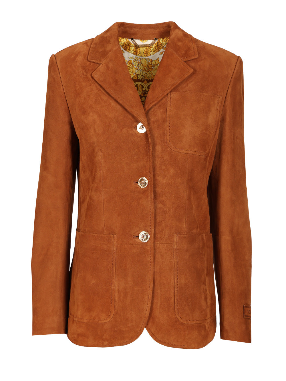 Versace Suede Jacket Giacche - Marrone | f1a8750acb6f215f7125587a843d222eac5813d5
