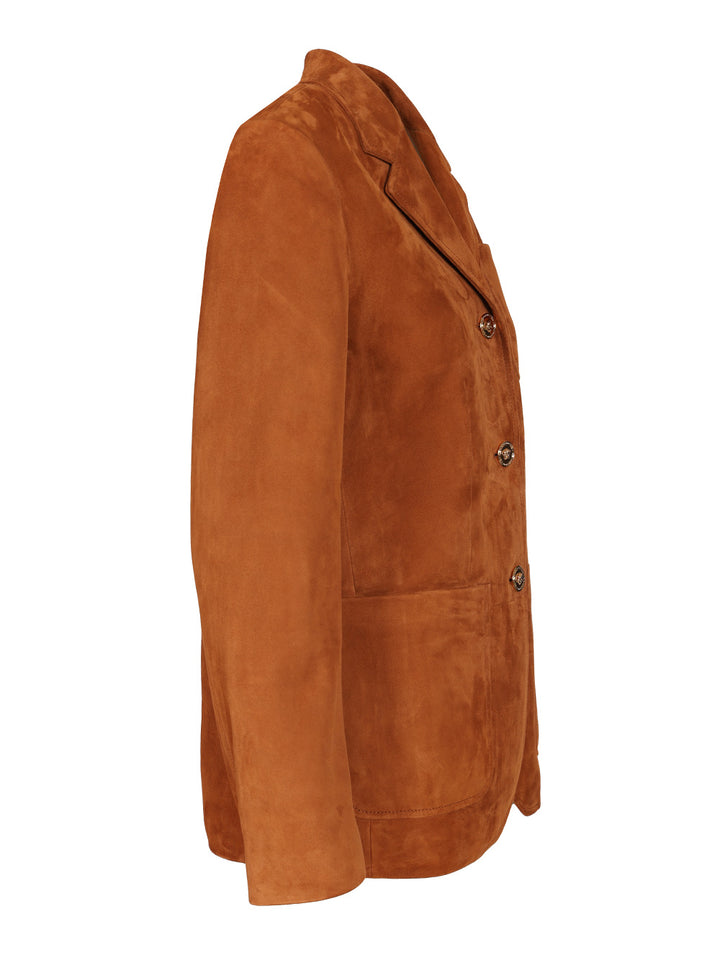 Versace Suede Jacket Giacche - Marrone | 40cca239e32e361eda2d6fd499d0674ccb5abd9b