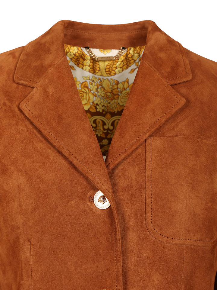 Versace Suede Jacket Giacche - Marrone | f76ace44cb74460bc0515eace29638db3ba51480
