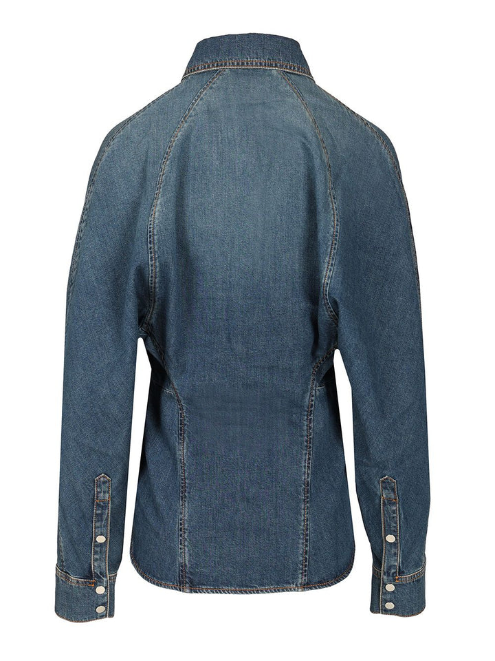 AlaÏA Rounded Shirt Casual - Blu | c2ef14f63828d98c609311589c0ddc53590e22fa