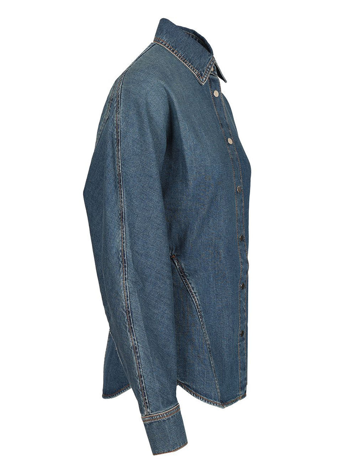 AlaÏA Rounded Shirt Casual - Blu | 5e7d70dd2b0accf72745c2c3e9f394cec76f563d