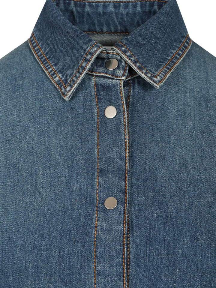 AlaÏA Rounded Shirt Casual - Blu | ba7b0d21777ef9cf8d0d13c98f6d138c8e9e87f0