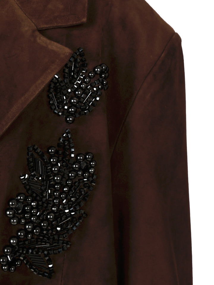 P.A.R.O.S.H. Jacket With Beaded Embroidery Giacche - Marrone | cedf19af146078f5c719b5a8f2fd8d6276d010c8