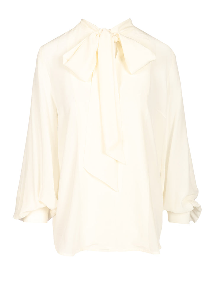 P.A.R.O.S.H. Silk Blouse Shirts - Bianco | 233471a30ba7d495af14e81894f2255ae066110b