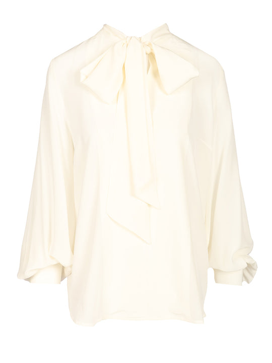 Silk Blouse Shirts Bianco