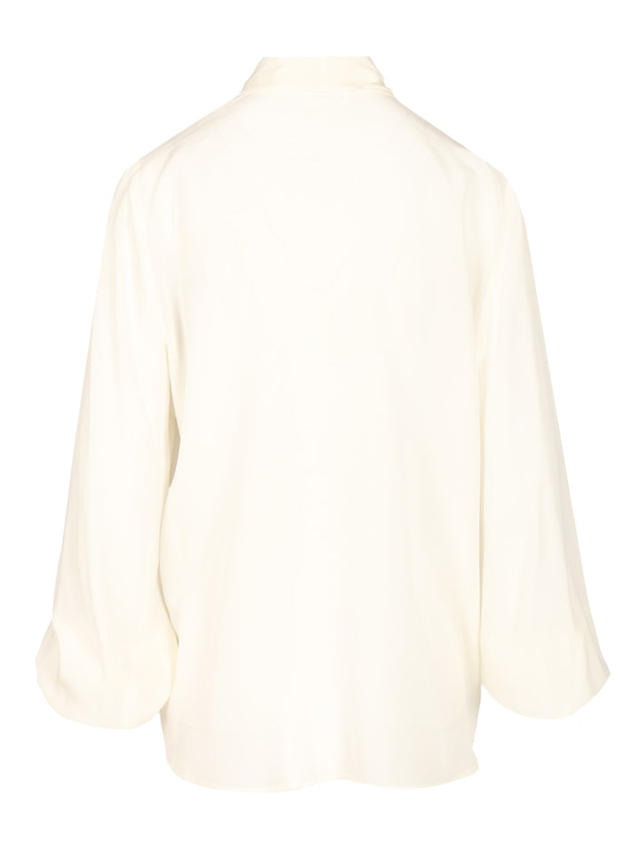 P.A.R.O.S.H. Silk Blouse Shirts - Bianco | 670fc3a18da2ecaea931090cf32ca4caa24d50e0