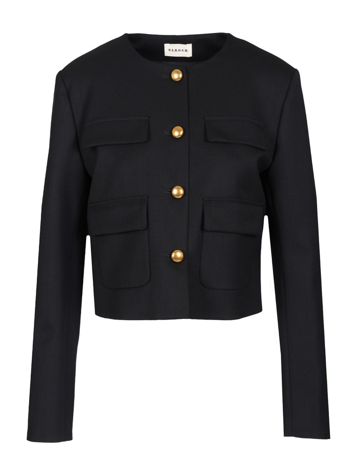 P.A.R.O.S.H. Gabardine Jacket Giacche - Blu | a14c97fe76bd53f37c3514ec5e22cb406bb7ca27