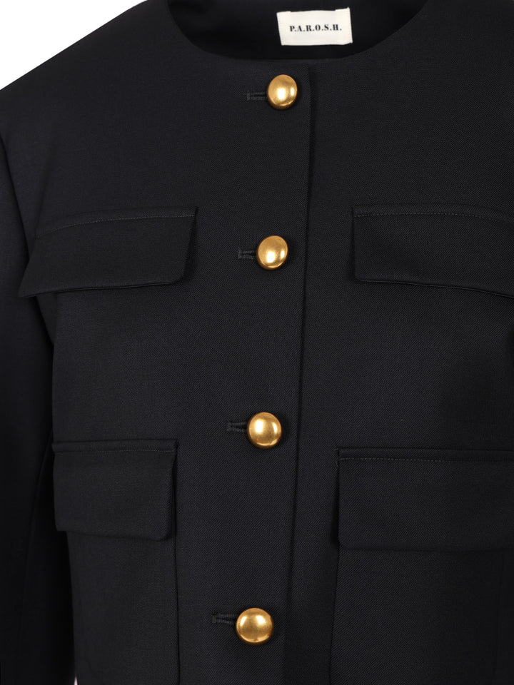 P.A.R.O.S.H. Gabardine Jacket Giacche - Blu | 9ac56b764cbd07cdd5382c64834219f7fd9b9c27