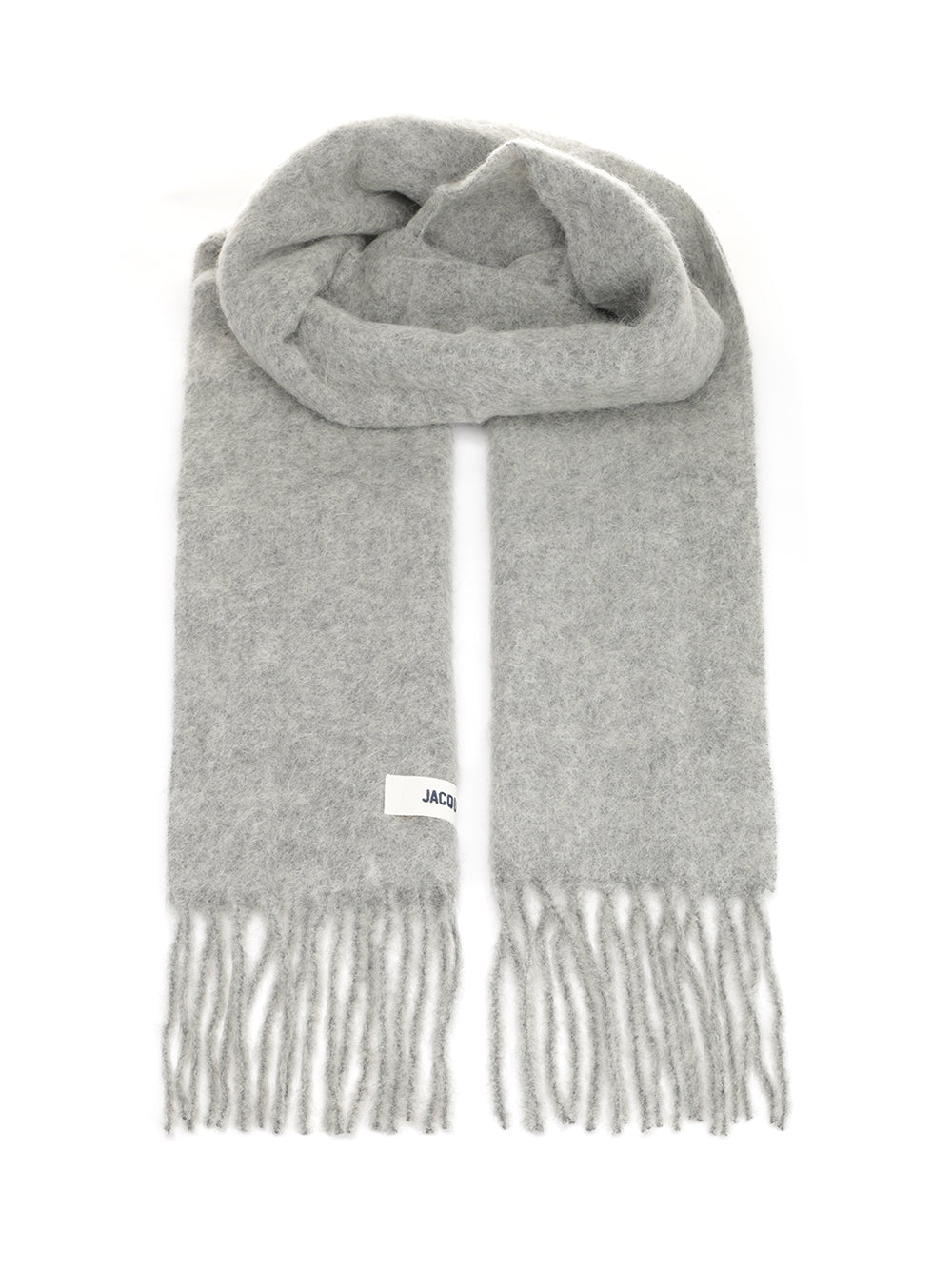 Jacquemus Wool Blend Scarf Scarves And Foulards - Grey | 75879ed35b496f3e8e185add1b904438d63cb87c
