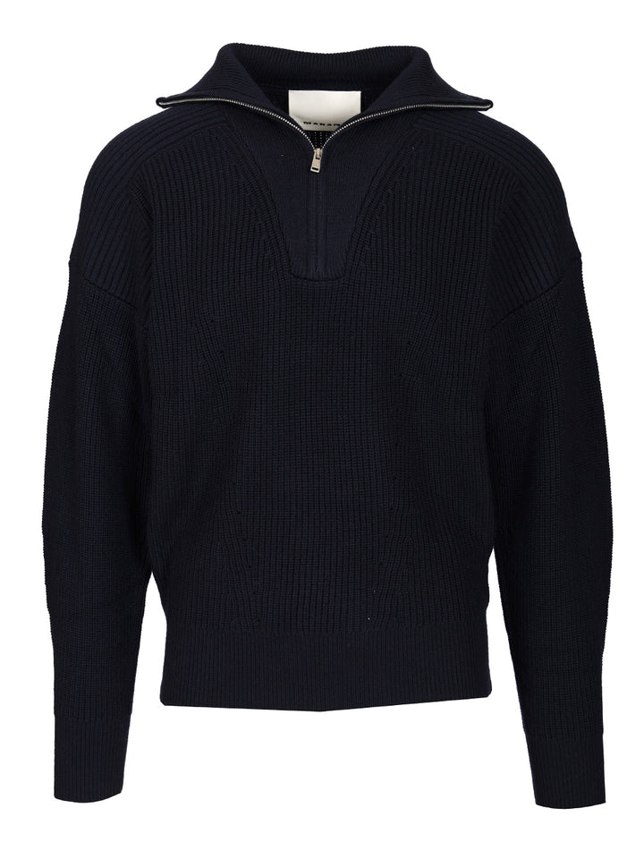 Marant Benny Zip-Up Turtleneck Sweater Polo shirt - Blu | cf9671be30d113f754d6d128bfddf50bb058bd6e
