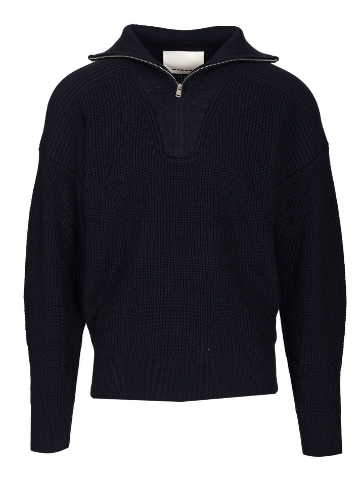 Marant Benny Zip-Up Turtleneck Sweater Polo shirt - Blu | ac3487d9a30752c945f2d6f0aed740ec9413fec5