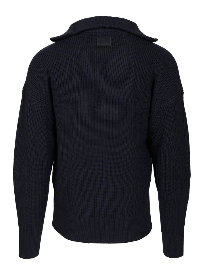 Marant Benny Zip-Up Turtleneck Sweater Polo shirt - Blu | d445ee9be2817b172d85c790cea7c9be2d26a425