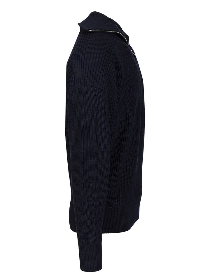 Marant Benny Zip-Up Turtleneck Sweater Polo shirt - Blu | a39a06a821131aaa2bb4f6d56b86f5be7ca37fef