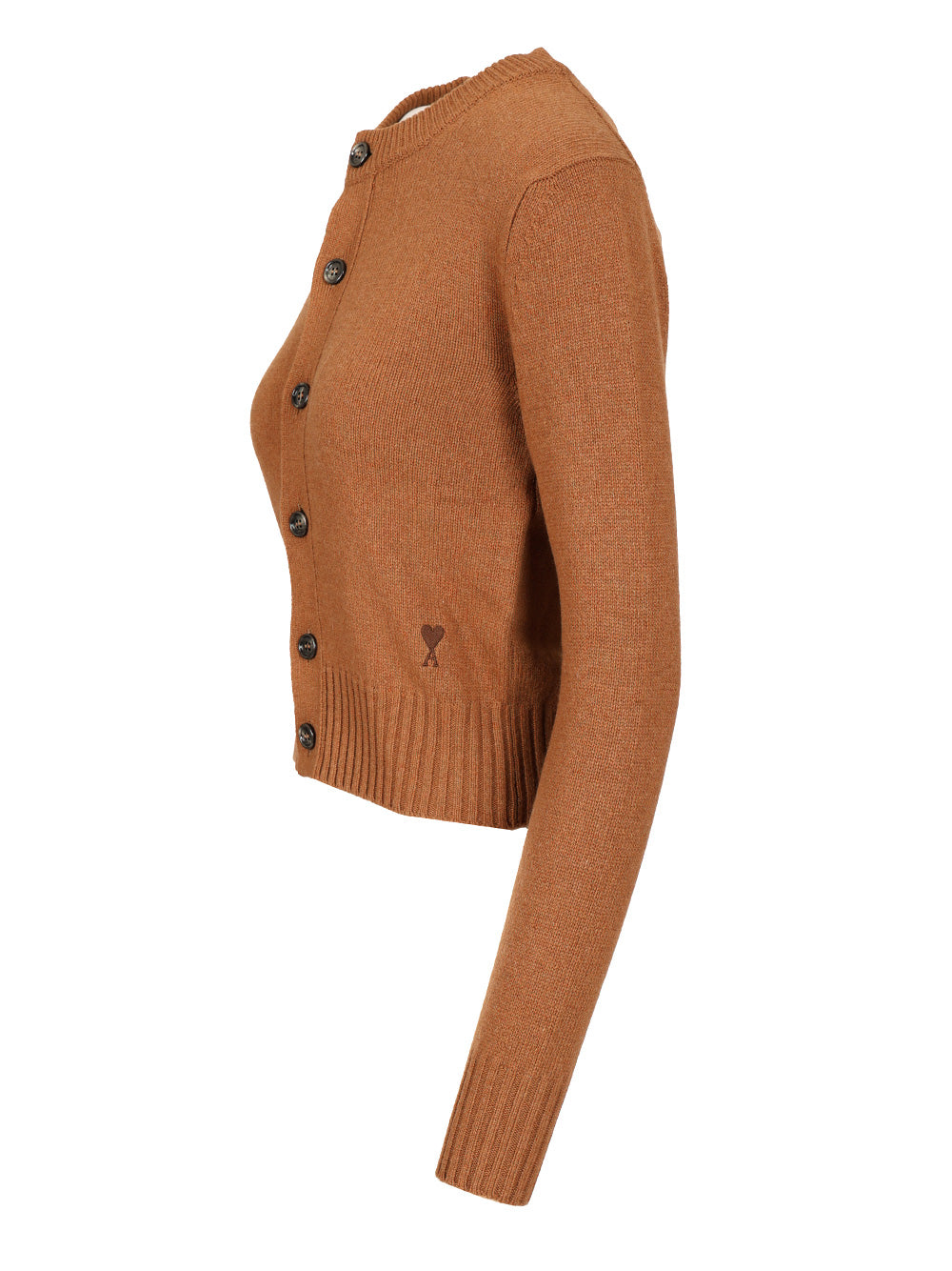 Ami Wool And Cashmere Cardigan Knitwear - Marrone | 322a91c8cbce34db9b54681ba5078629eafa0e96