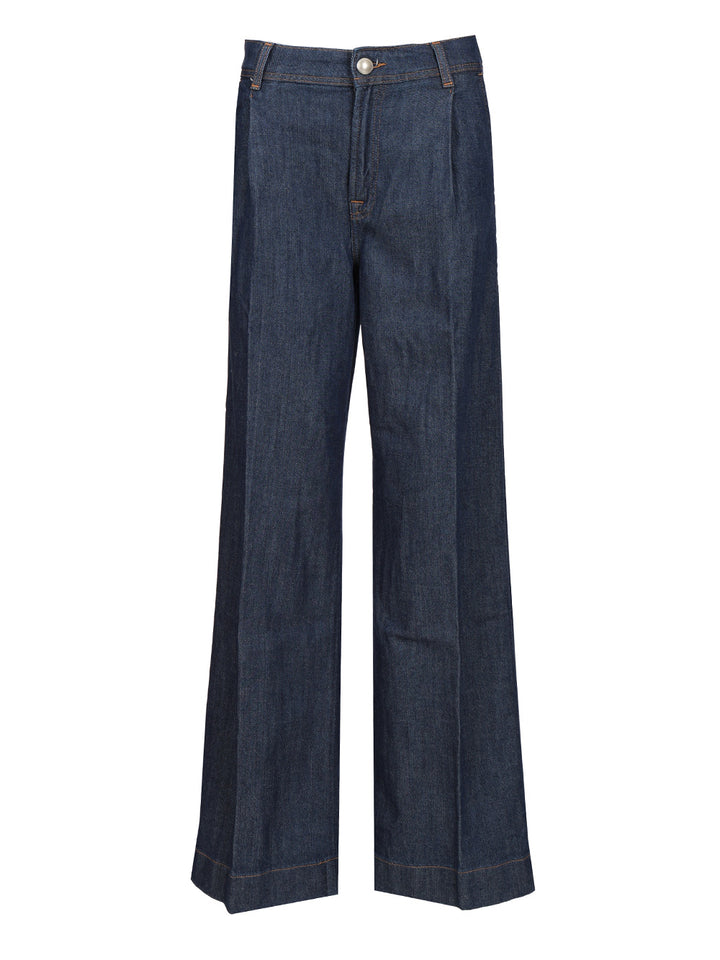 7 For All Mankind Pleated Trouser Jeans - Blu | a40cea9010af1d81ef3a221edf4ebd6666acb986