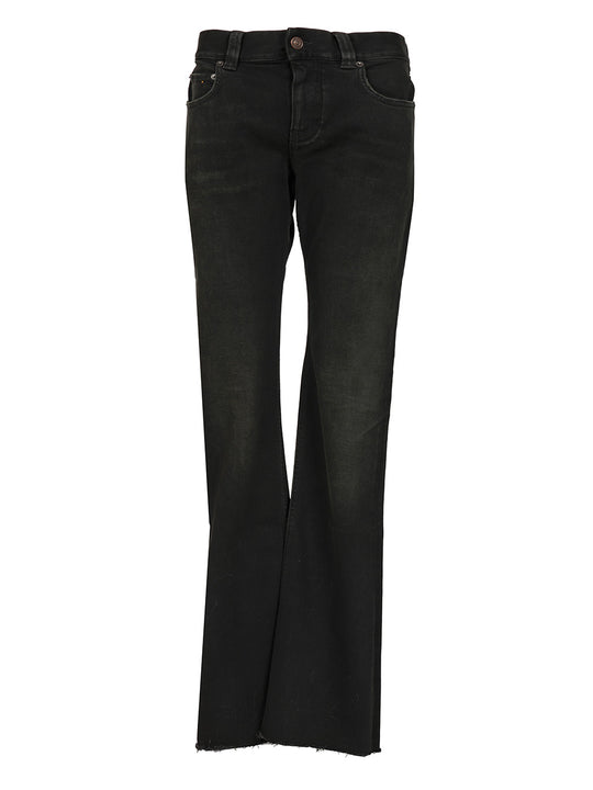 Slim Fit Bootcut Jeans Nero