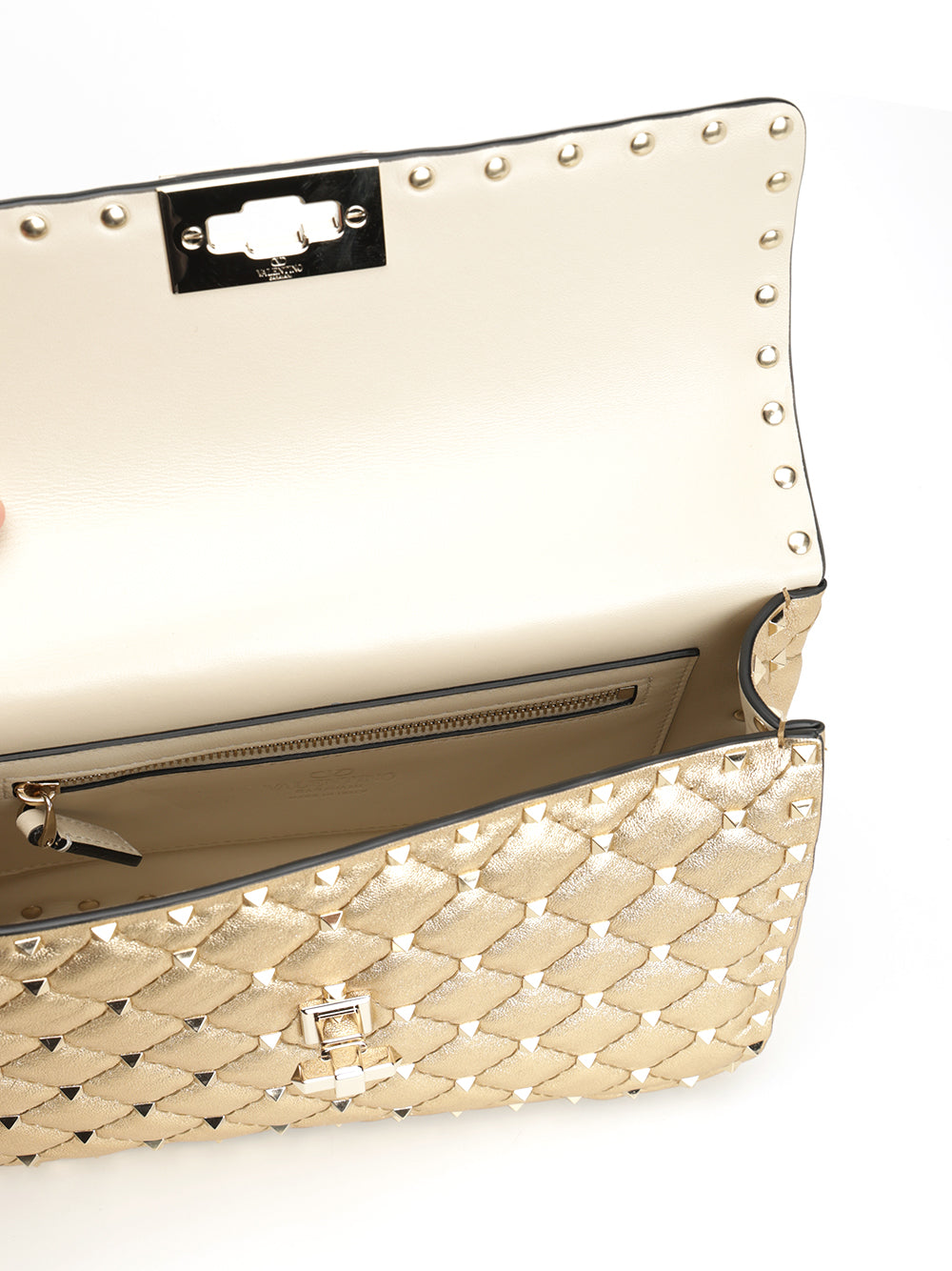 Valentino Garavani Rockstud Spike Shoulder Bags - Beige | 104a7cbab616a4bac78a5c177b58b69ffbe95f66