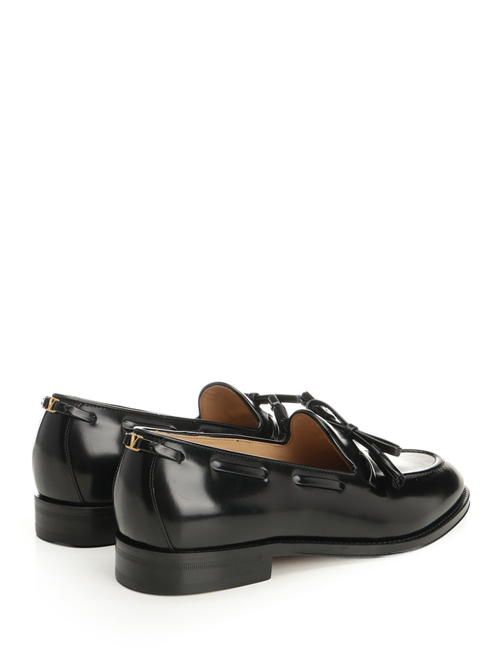 Valentino Garavani Bowshire Moccasin In Shiny Calfskin Scarpe basse - Nero | 74b111c91abf0c6d0a7a2e76b4435b0b3b3a6ed3