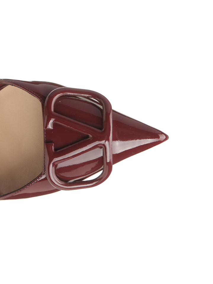 Valentino Garavani Patent Leather Vlogo Slingback Decollete - Bordeaux | 36a3d81e9c76e4910d1fafff6060a086866073fe