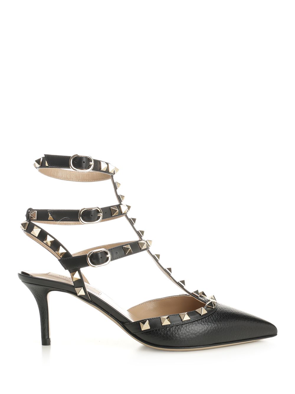Valentino Garavani Rockstud  With Straps Decollete - Nero | 35ab472d4efd034a78e0eb6f632cfbc2a9af1549