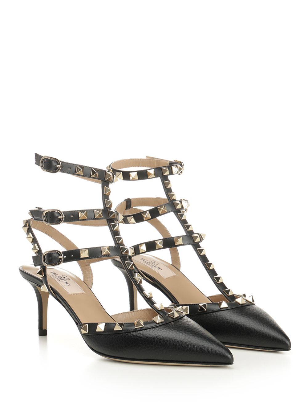 Valentino Garavani Rockstud  With Straps Decollete - Nero | 7daafce5164eaebe42f223091986e973d6fa1b58