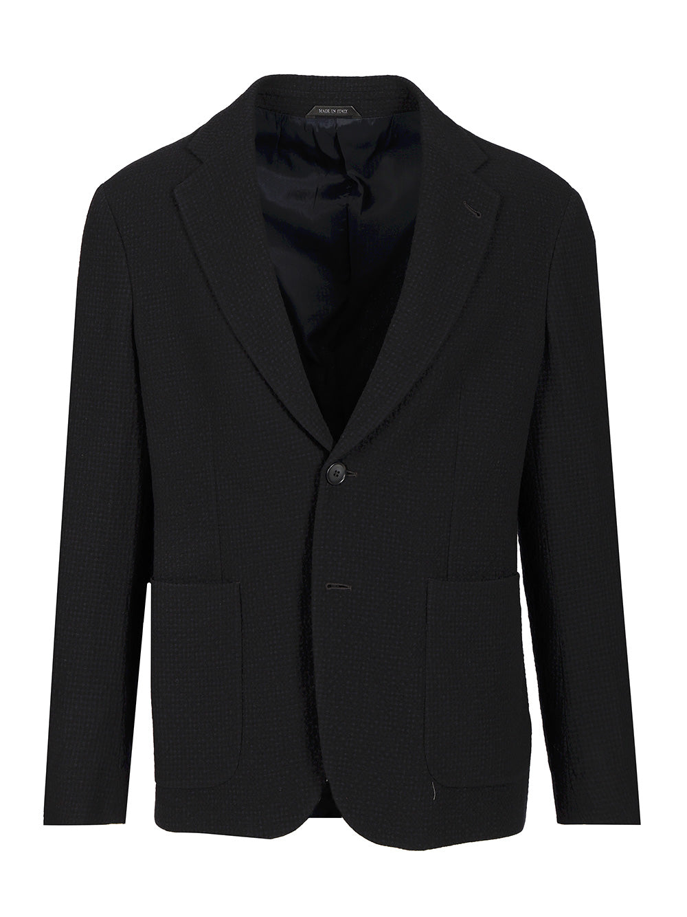 Giorgio Armani Single-Breasted Stretch Wool Jacket Giacche - Blu | f339f4222aeacd9833903b1d1739969c913c9525