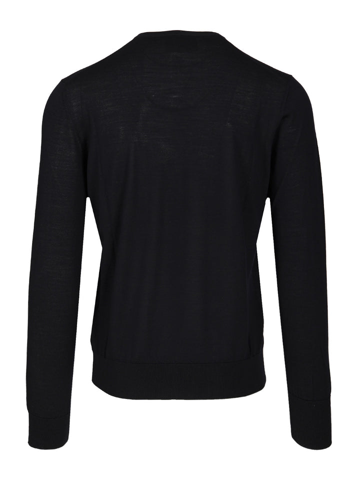 Giorgio Armani Crew Neck Wool Sweater Knitwear - Blu | c54106d3d222d36452ad8f52fe52296264769d05