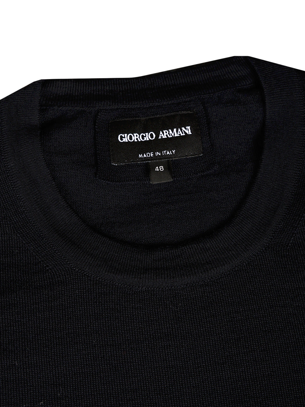 Giorgio Armani Crew Neck Wool Sweater Knitwear - Blu | 4020f668d5bd5a0c346ae7343ed3885165040462