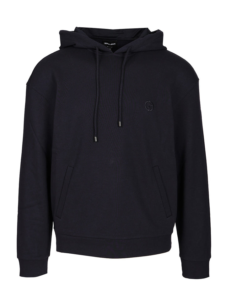 Giorgio Armani Cotton And Cashmere Hooded Sweatshirt Sweatshirts - Blu | e01a3abe7955f2cf1a1a33eb75df2e9f258ee718