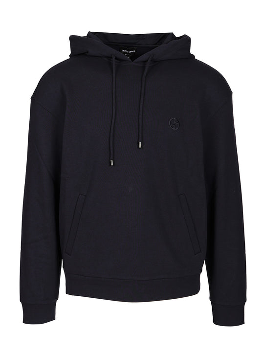 Cotton And Cashmere Hooded Sweatshirt Sweatshirts Blu