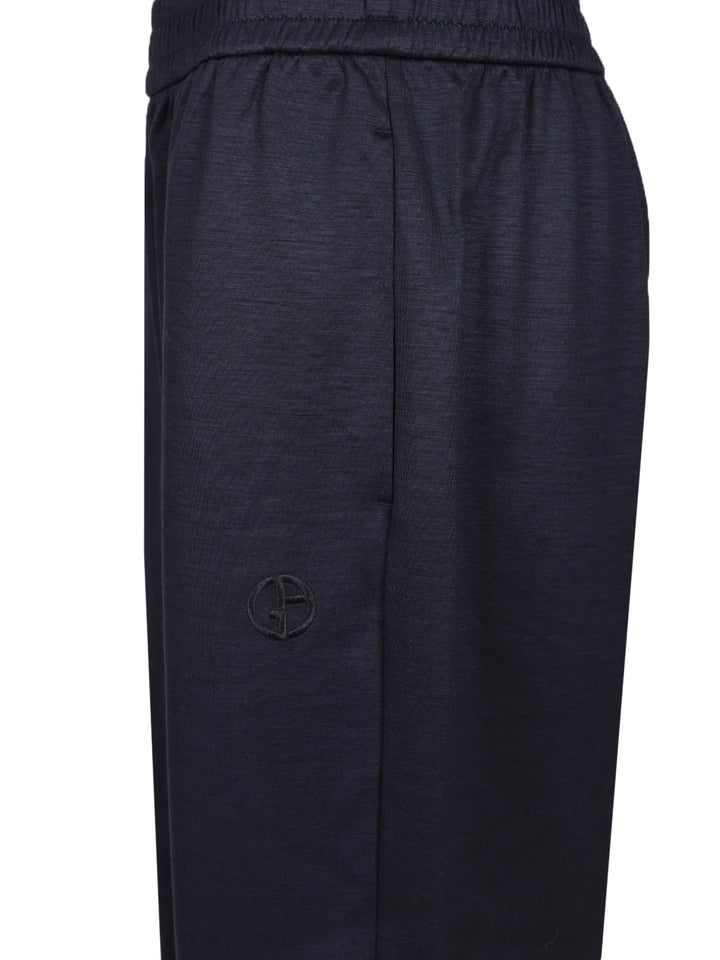Giorgio Armani Cotton And Cashmere Joggers Trousers - Blu | 71ccc49870729265466a55133d346882b845ef86