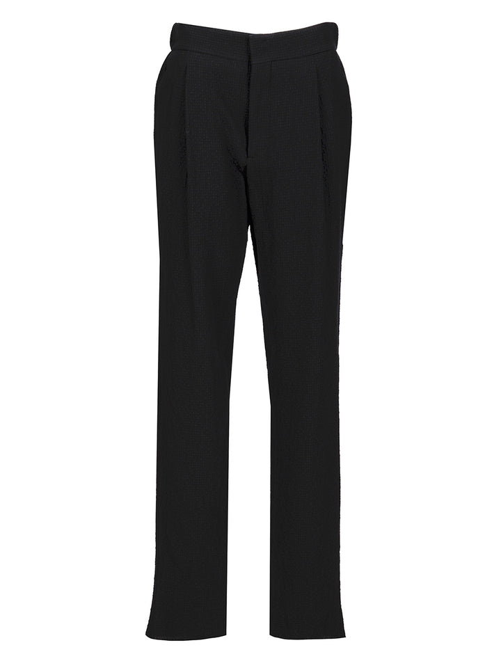 Giorgio Armani Stretch Wool Single Pleat Trousers - Blu | d5ac375222510536738cbdfcbdf42e3111c84278